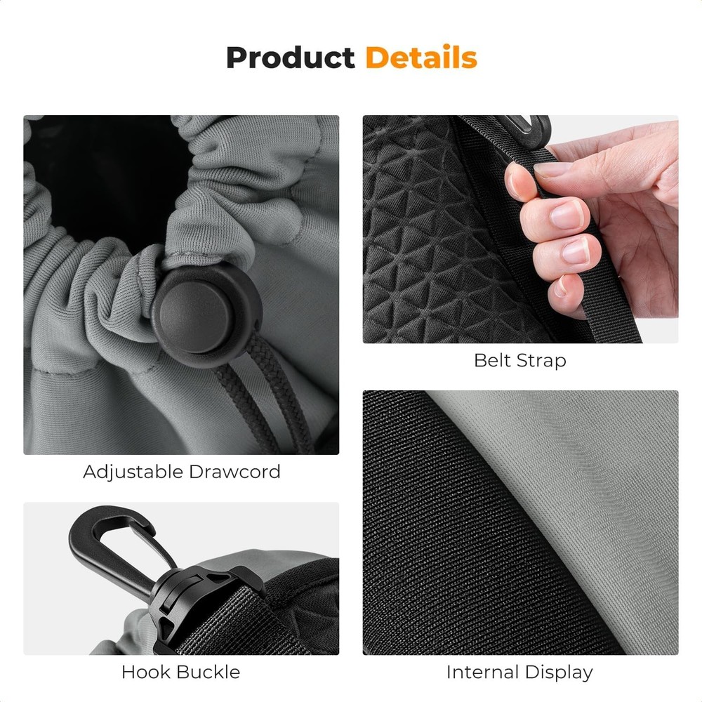 K&F CONCEPT 4 Pack Camera Lens Pouch Set, Drawstring Protective Bag,...