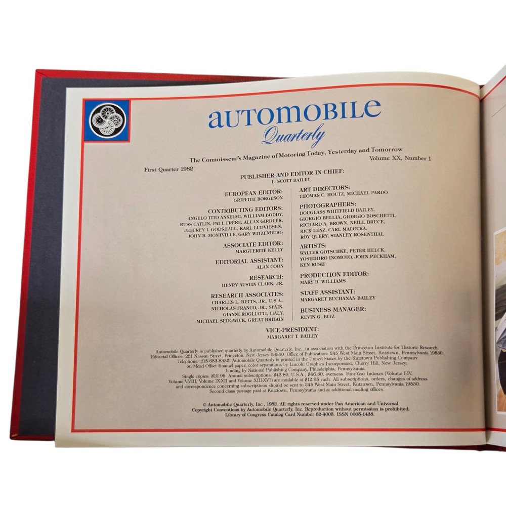 Automobile Quarterly Volume 20 No. 1,2,3,4 Hardbound Covers