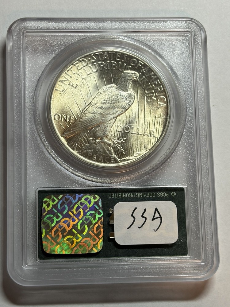 1925 PEACE SILVER DOLLAR PCGS MS64 OGH BLAST WHITE