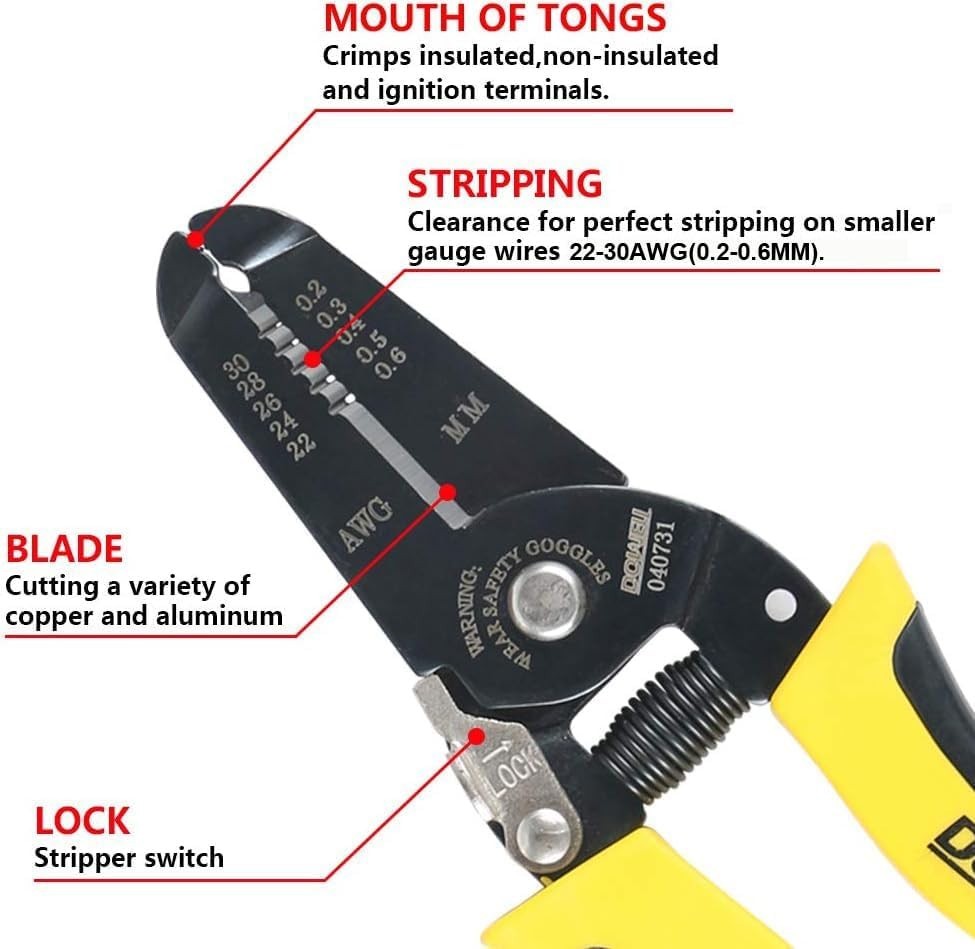 Multi-Functional Wire Stripper with Ergonomic Grip & Safety Features - Yellow