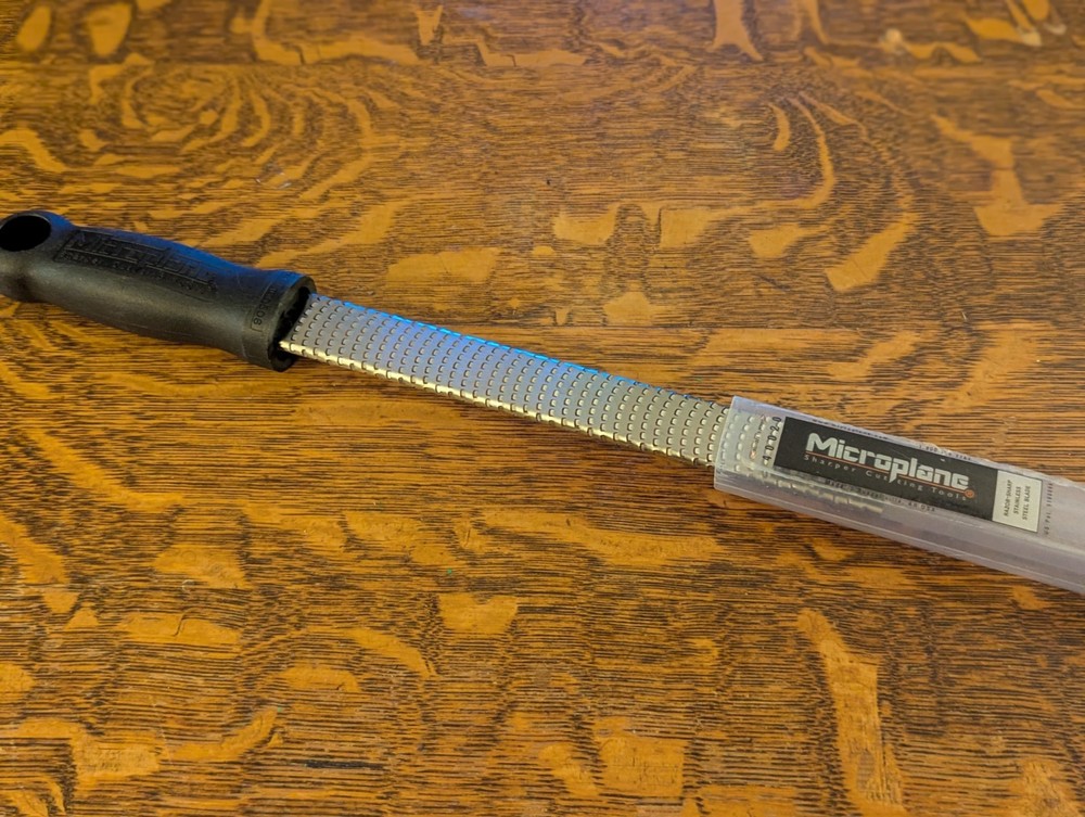 Microplane Zester From Sharper Cutting Tools With Protective Sleeve