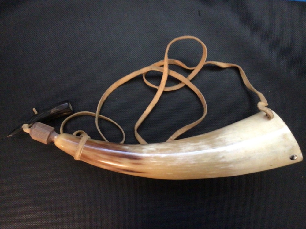 Gun Powder Horn Muzzleloader Reenactment Mountain Man Rendezvous Ammo 12" Long
