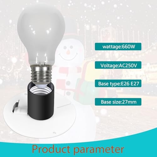 Blow Mold Light Kit Replacement,for MB48 E27 E26 Single Bulb Cord White 2 Set