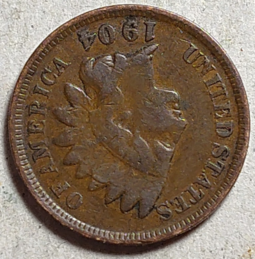 1904 Indian Head Cent / Coin #I041