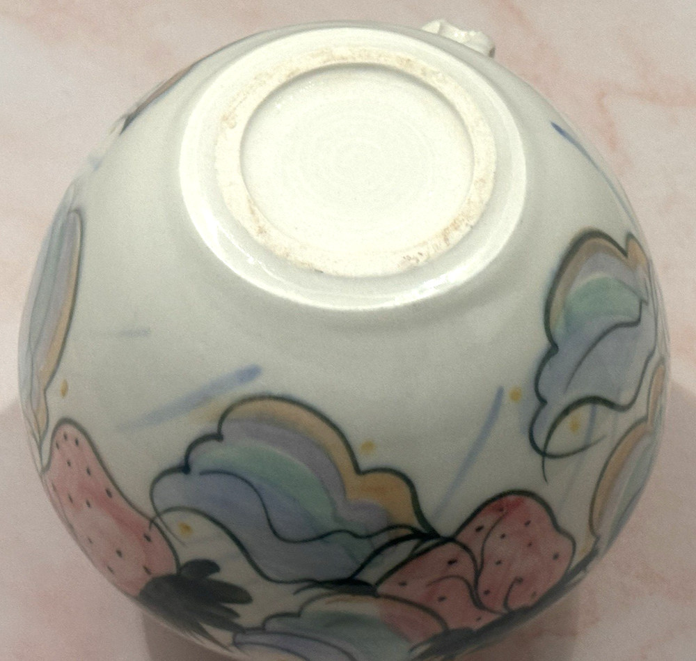 Pitcher Hand Painted with Strawberry’s Decor MCM Pitcher Unbranded