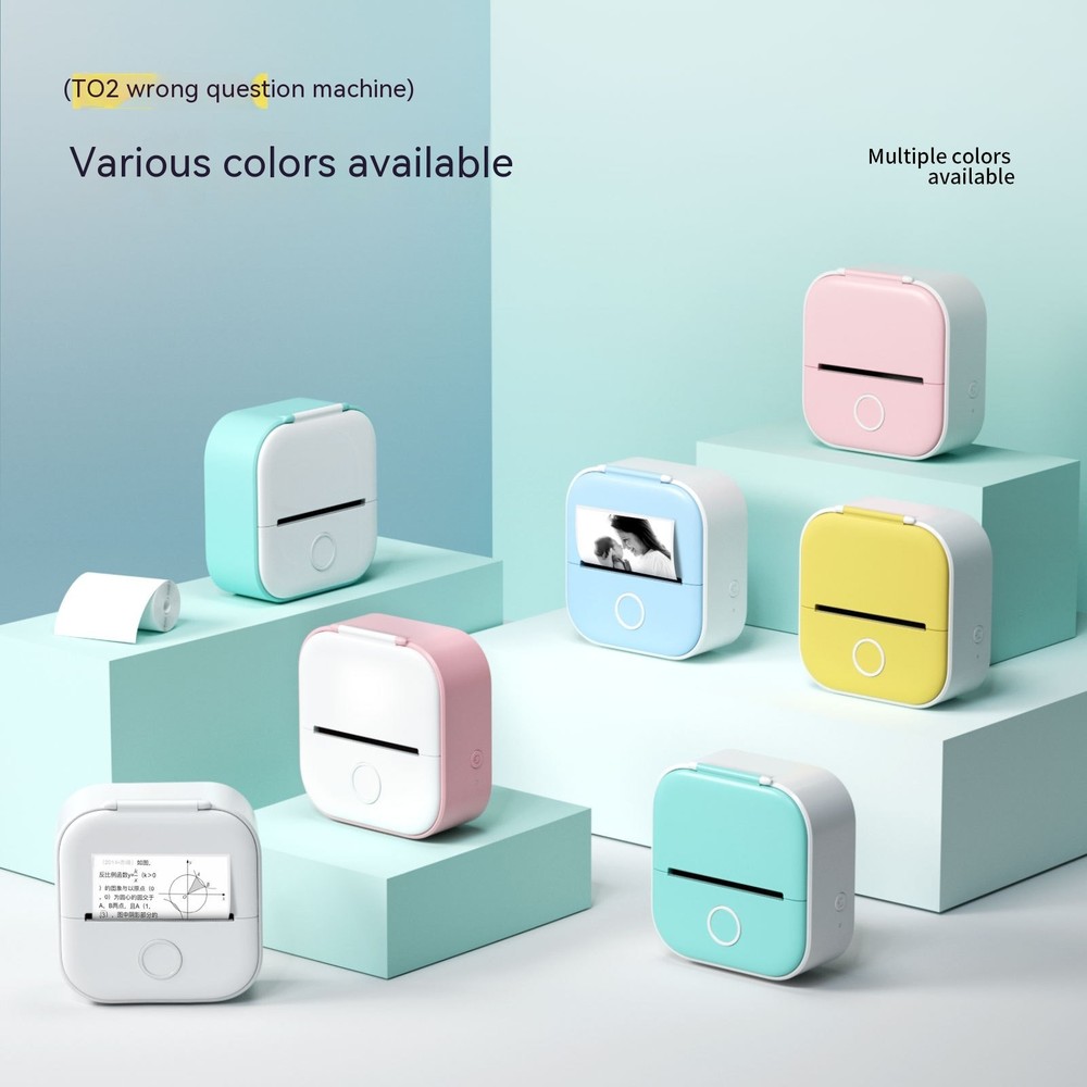 Portable Mini Thermal Label Printer Home Photo Printer Student Wrong Question Pr