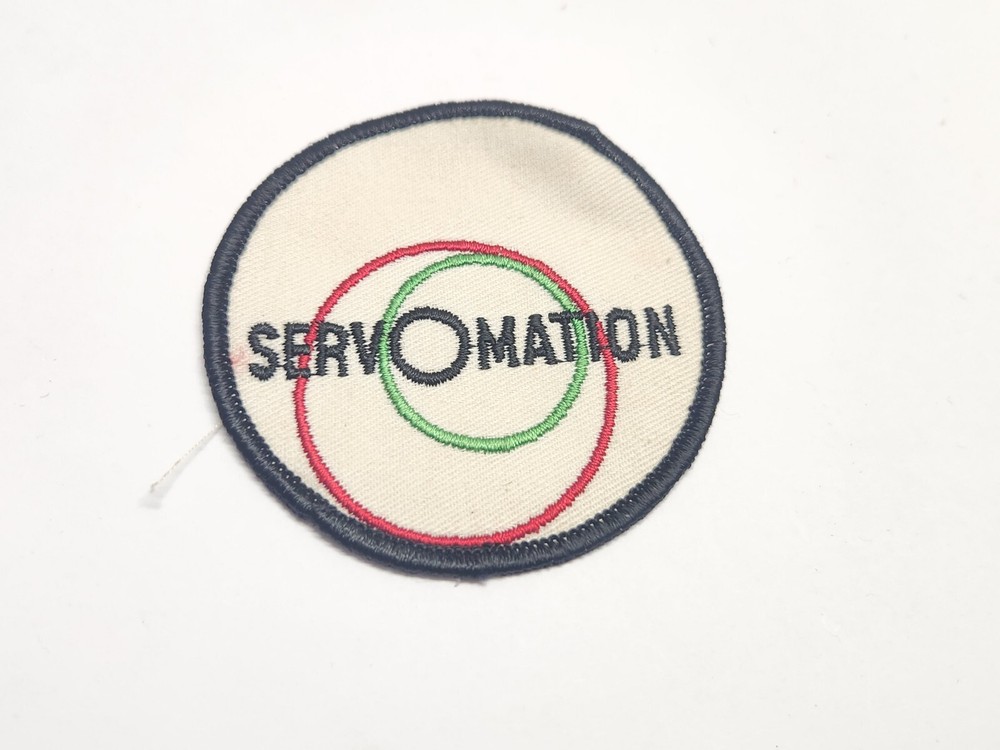 ServOmation Vintage Uniform Worker Round Logo Text Embroidered Patch