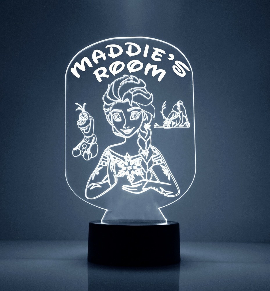 Frozen Personalized FREE Disney Elsa LED Night Light Lamp with Remote Control