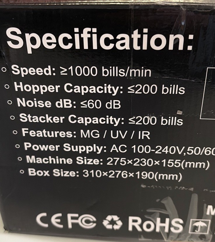 O724 Bill Counter Machine 1000 Bills/ Min