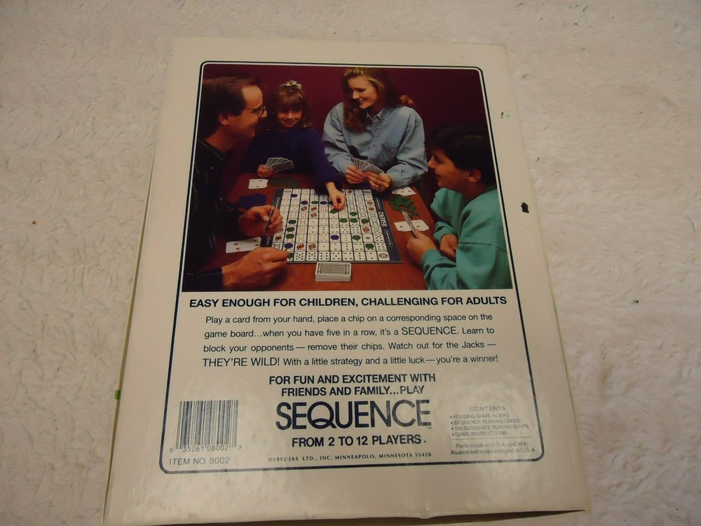 1992 JAX SEQUENCE GAME NO. 8002 ( complete) ^