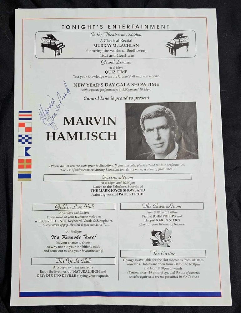 Marvin Hamslisch signed program