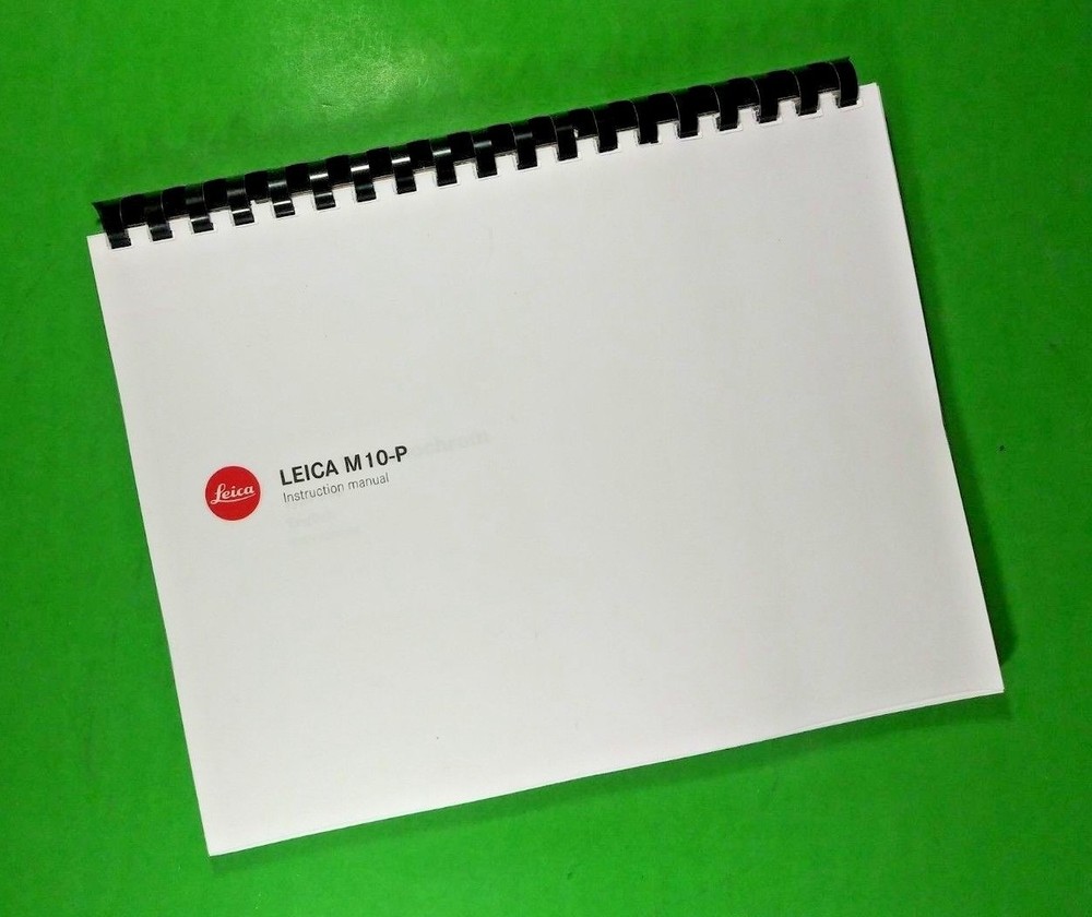 Owners Manual for Leica M10-P Camera 116 Pages W/Clear Covers!
