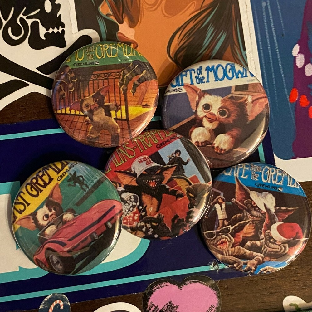 Gremlins Storybook Records Button 5-Pack 80s Hardees