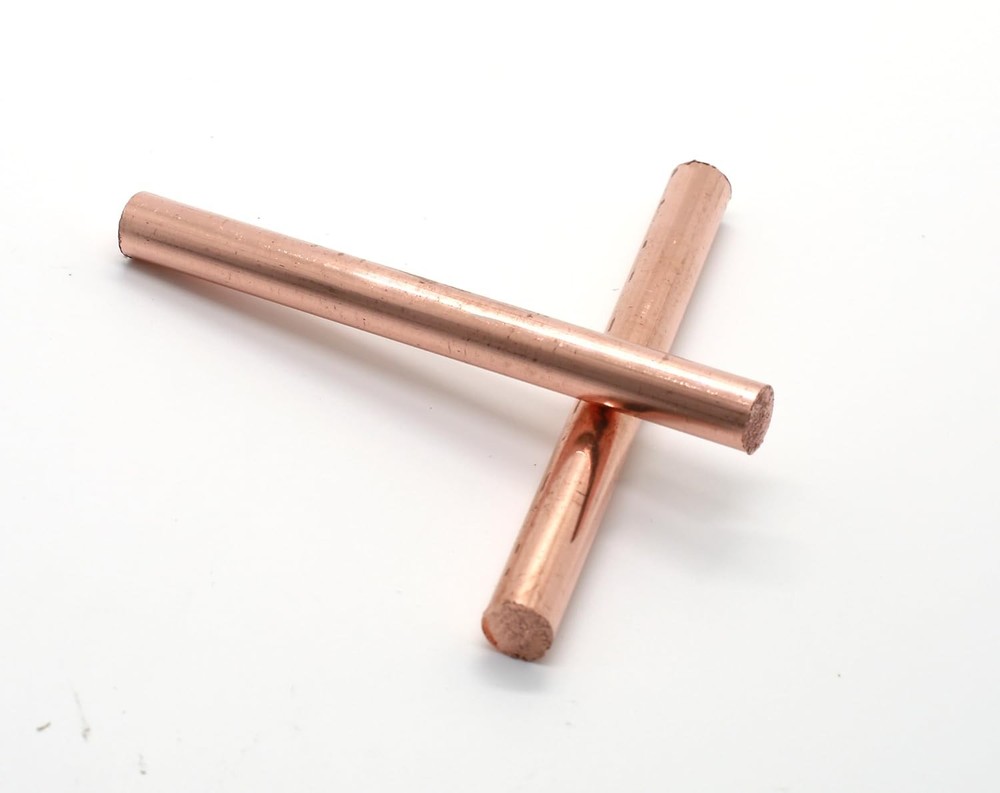 2PCS Diameter 10mm 99.9% Pure Copper Round Rod Solid Copper Rod Bare Copper C...
