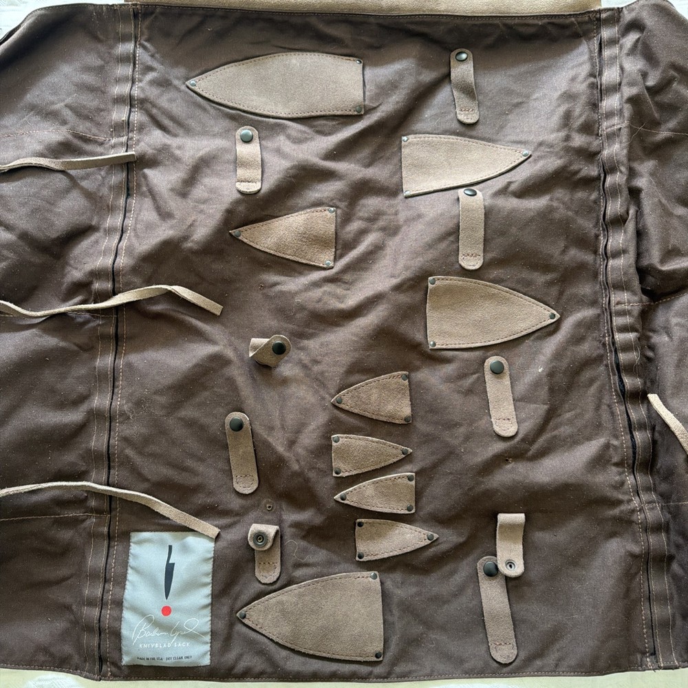 Barbara Lynch Chefs Knife Roll Leather & Canvas