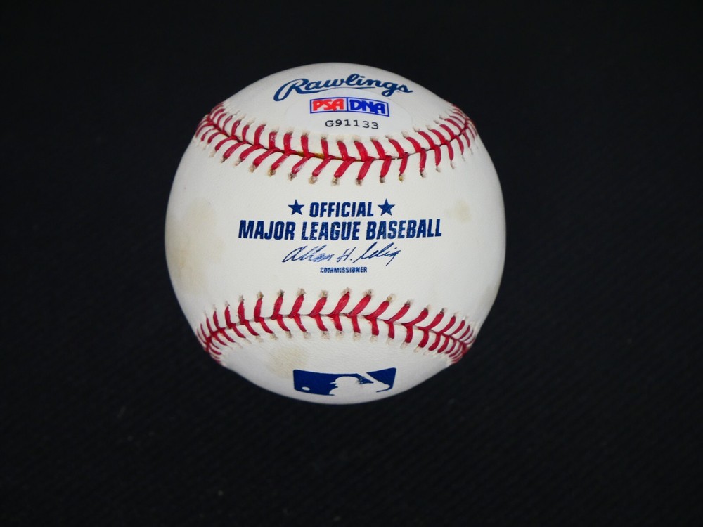 GEORGE KELL SIGNED OMLB BASEBALL WITH TWO INSCRIPTIONS - PSA COA