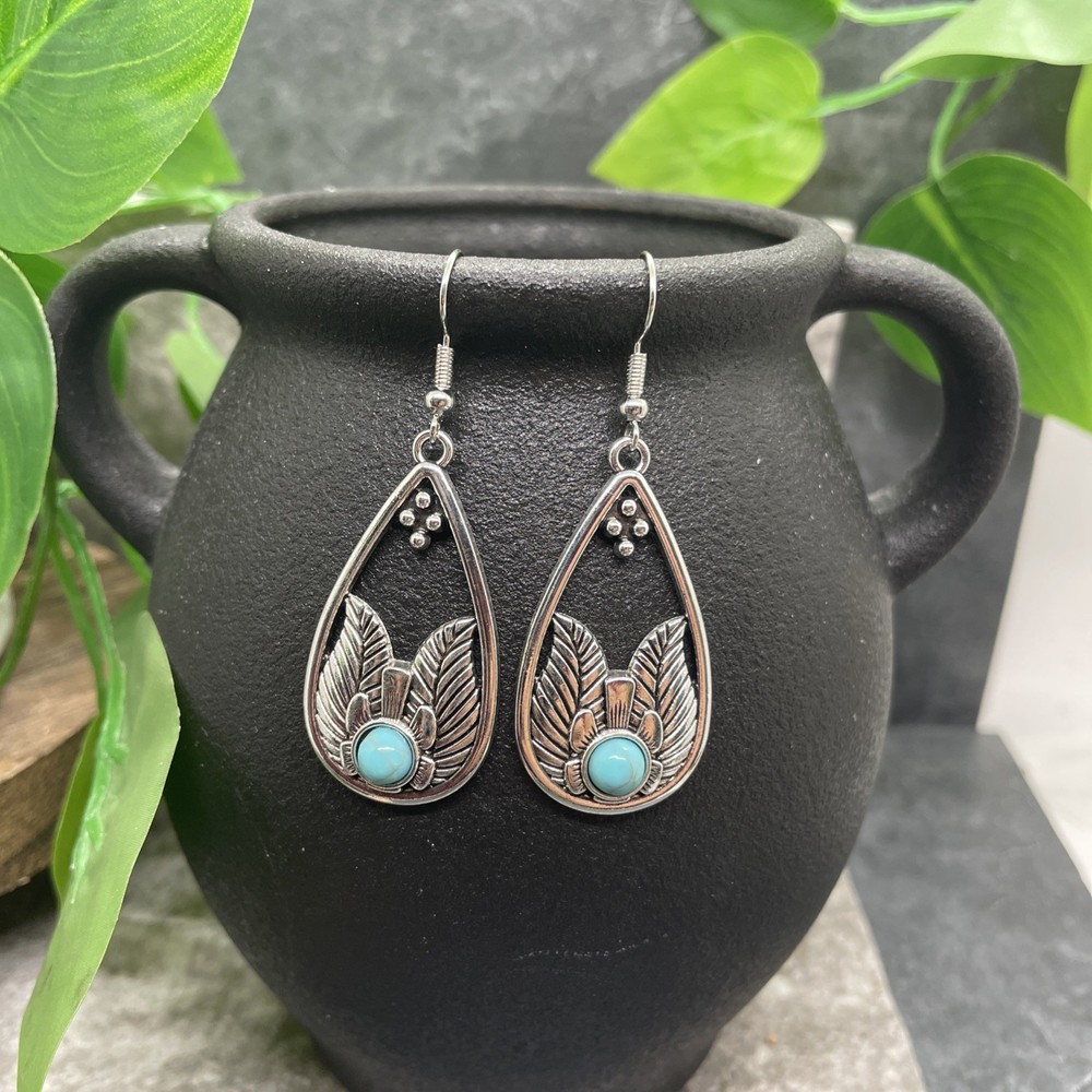 2.25” Silver-tone Boho Retro Earring Set Drop Dangle New Free Ship B6375