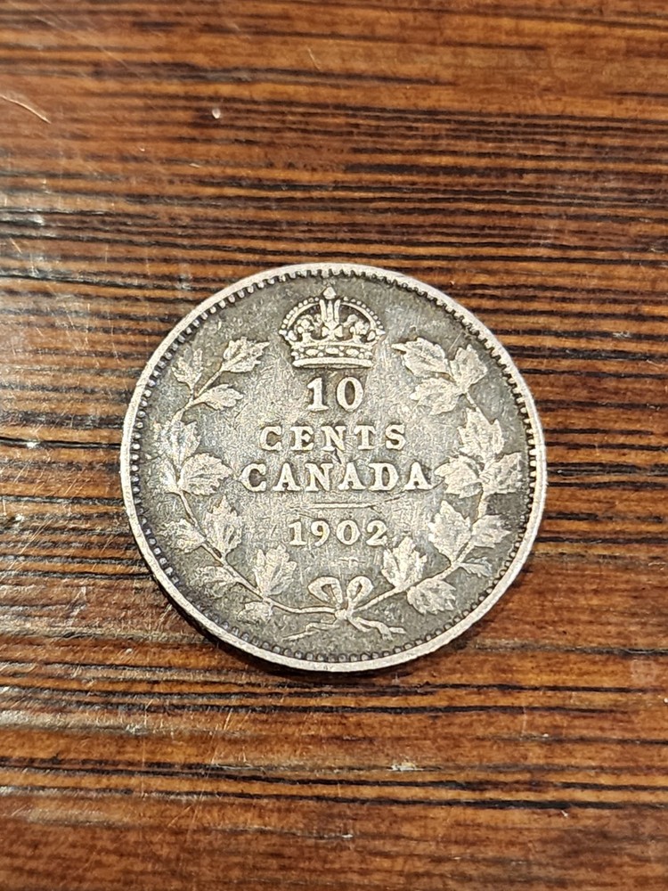 1902 Canada 10 Cents Silver Coin