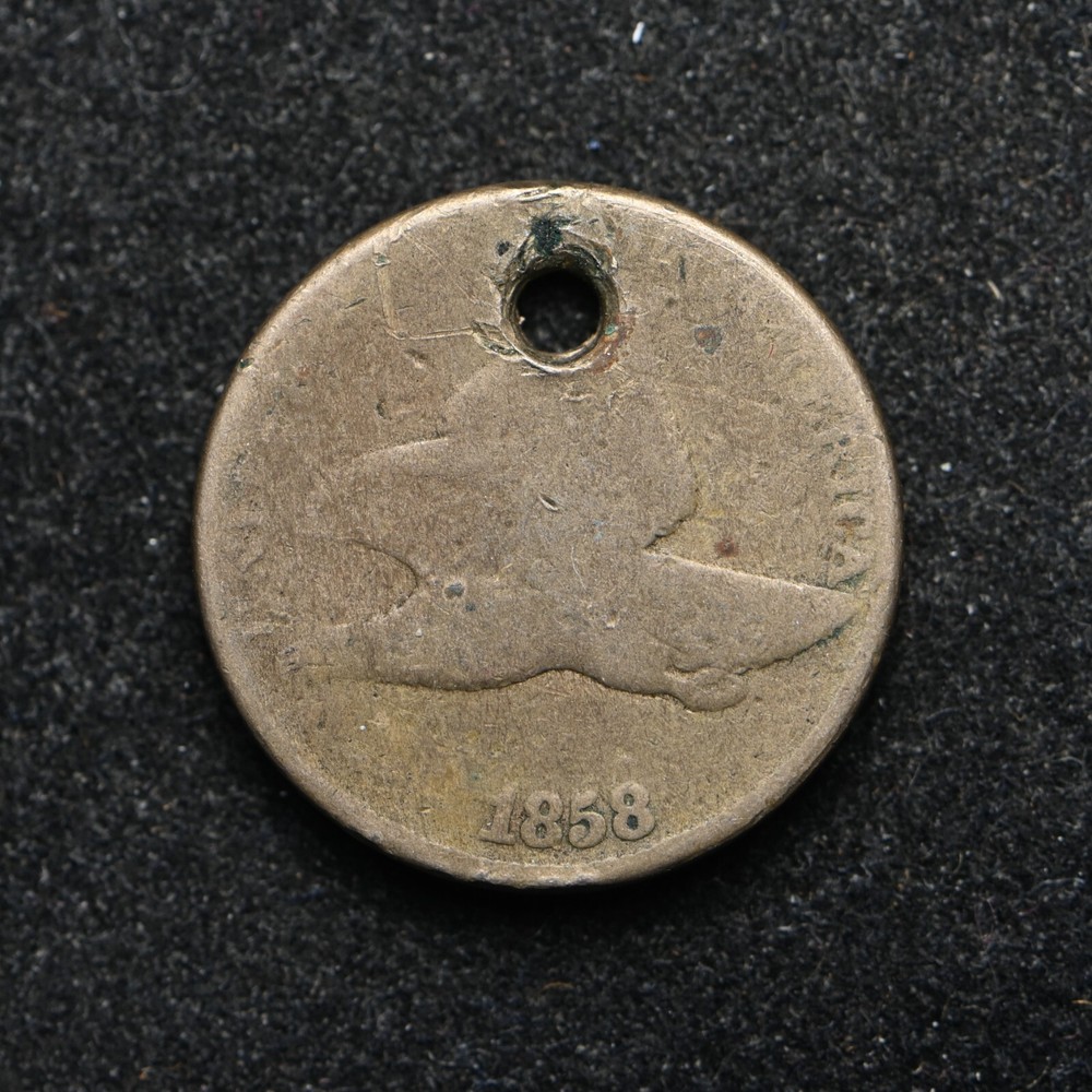 1858 SL Flying Eagle Cent Old Hole (ab3101)