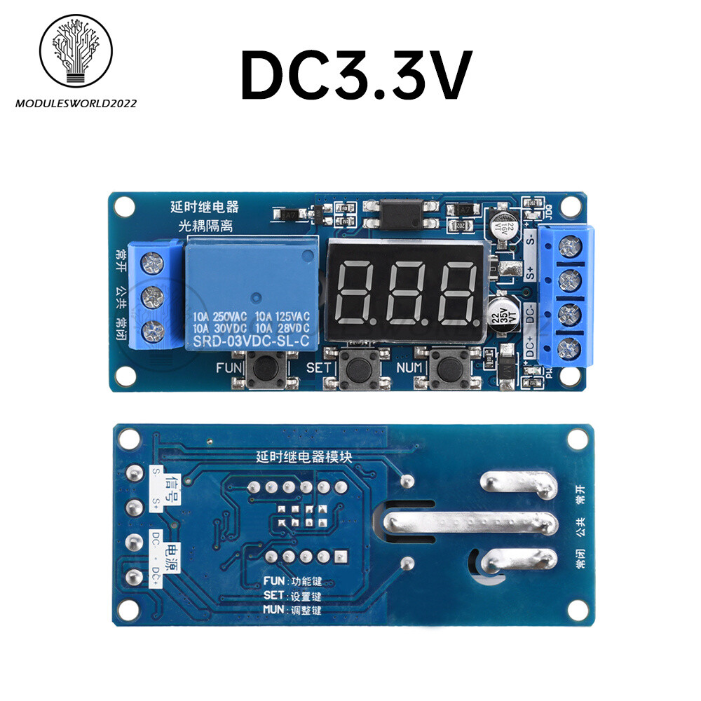 LED Time Relay Module Multi-function Digital Display Delay Start Relay Switch