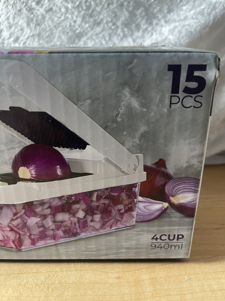 🆕 Bralo Multi-purpose Vegetable Chopper 15 Pieces White