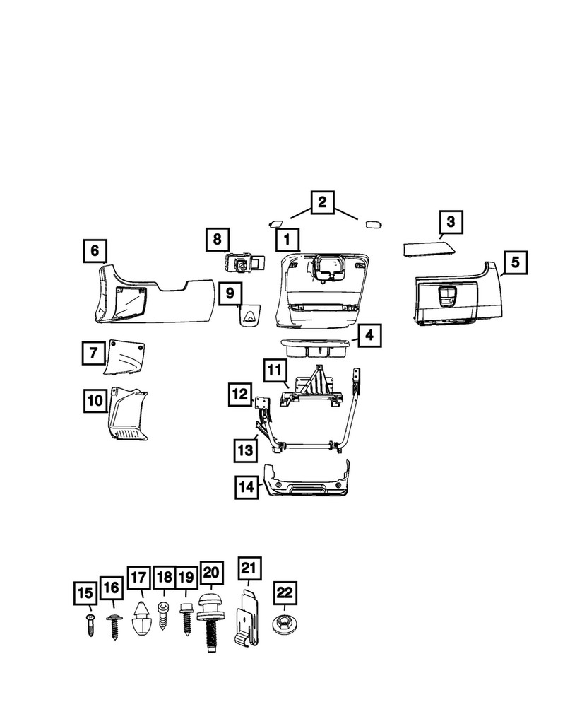 Genuine Mopar Console Mat 5LT62JXWAA