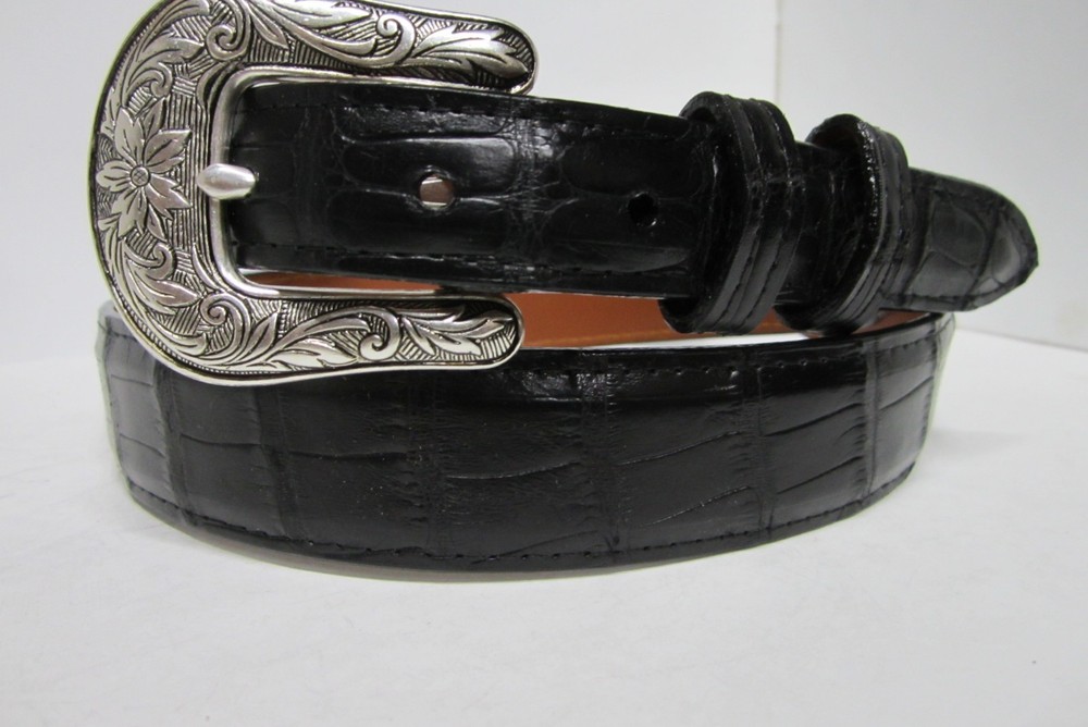 GENUINE  ALLIGATOR BELTS, BLACK