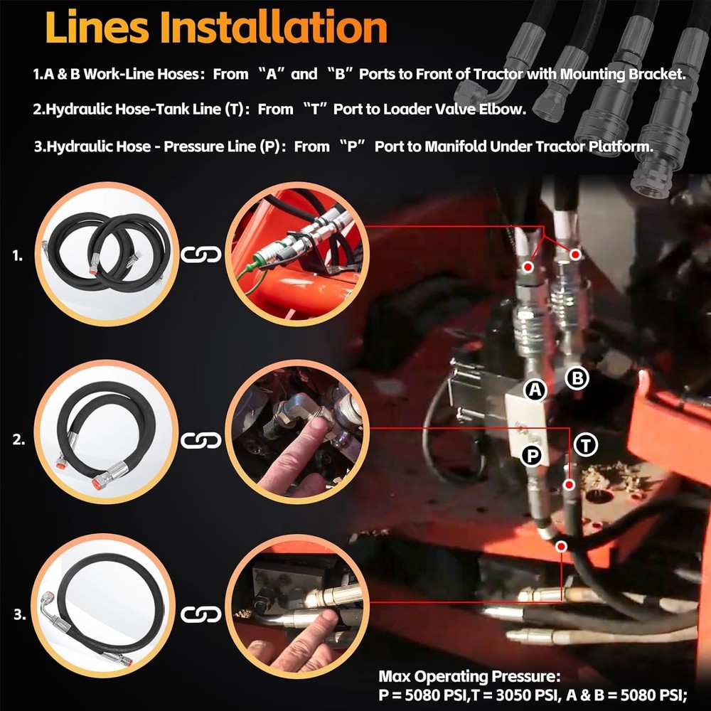 Third Function Valve Kit for Kubota MX4700,MX4800,MX5000,MX5100,MX5200 Tractors