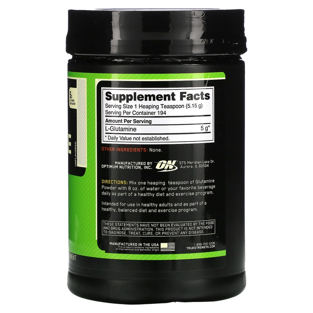 Glutamine Powder, Unflavored, 2.2 lbs (1 kg)