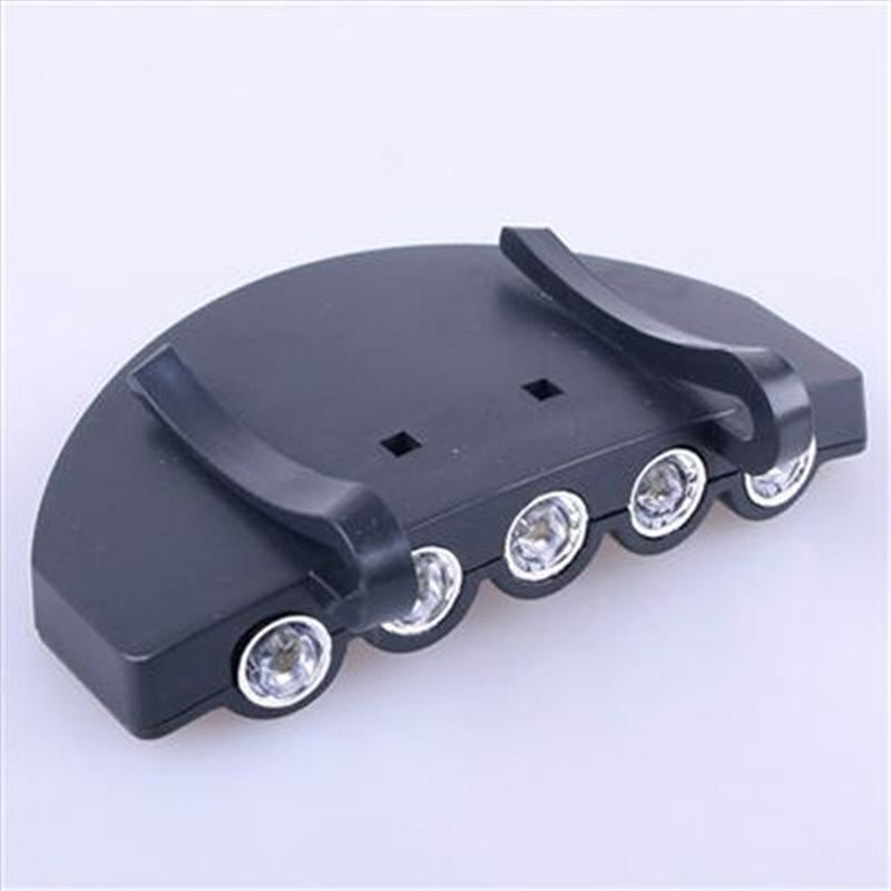 Bright 5 LED Clip on Hat Head Cap Light headlamp Flashlight