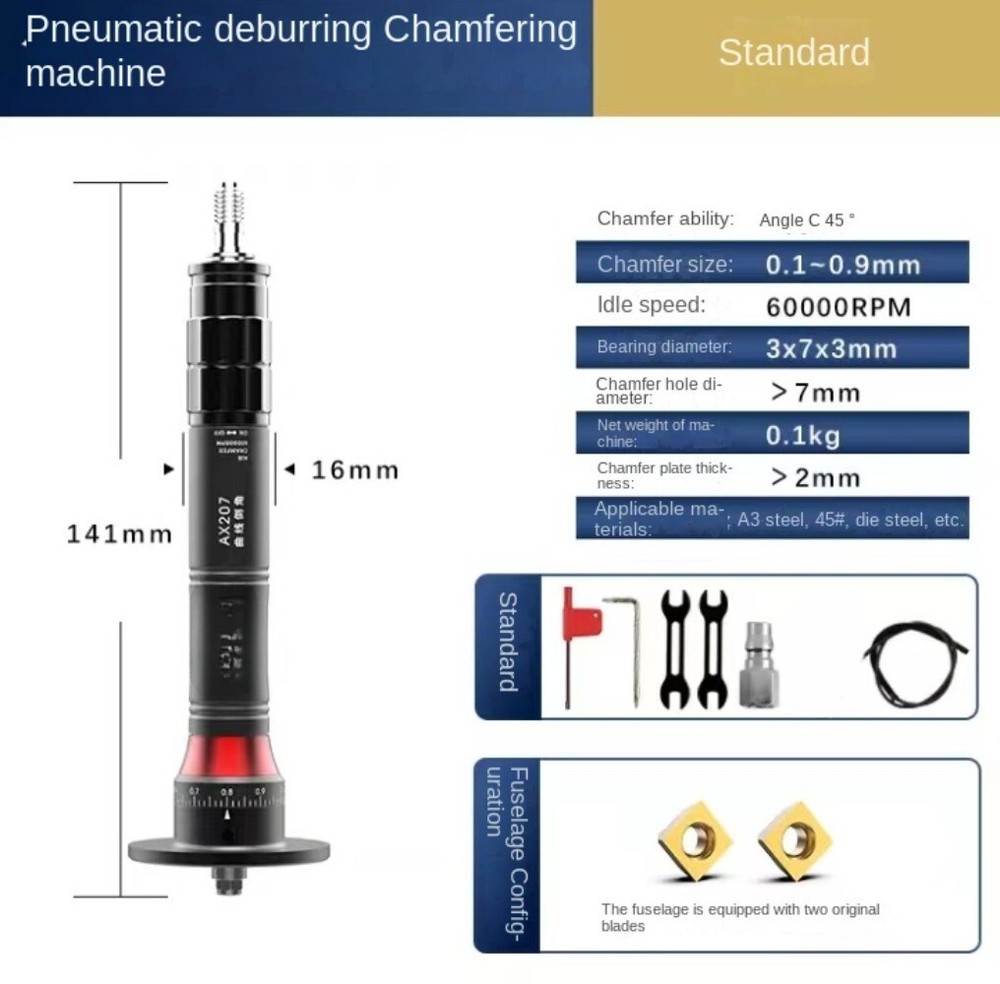 Woodworking Pneumatic Chamfering Machine 45Degree Metal Deburring Chamfering
