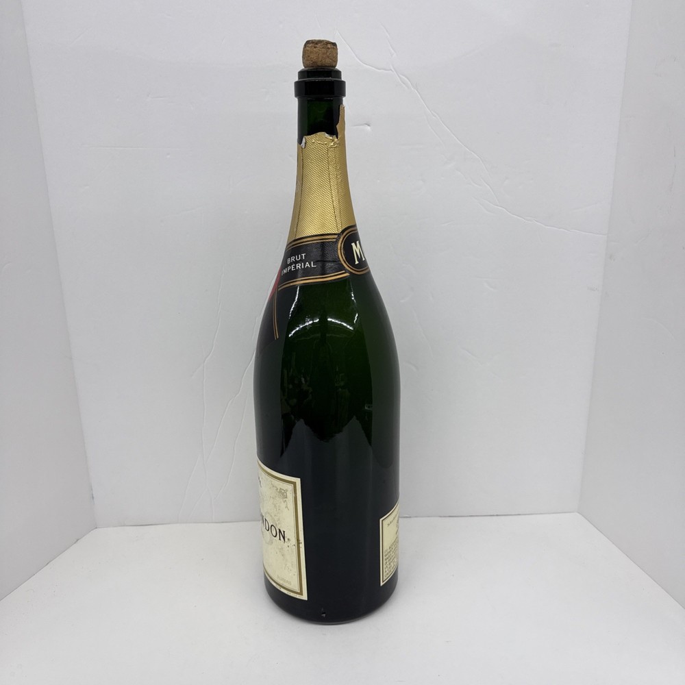 Huge Empty Moët & Chandon Dummy Display Champagne Bottle 20” Tall Open
