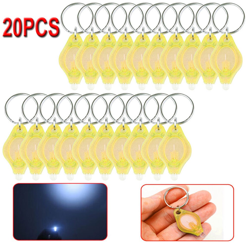 20pcs LED Mini Keychain Flashlight Key Ring Light Work Lamp Torch Lights Pocket