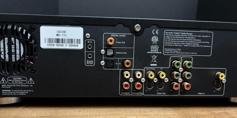 Escient Fireball MX-111 Digital Media Manager (does not power on)