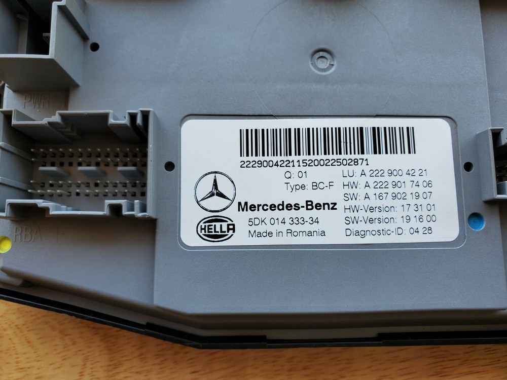 MERCEDES BENZ S CLASS CONTROL UNIT A2229017406