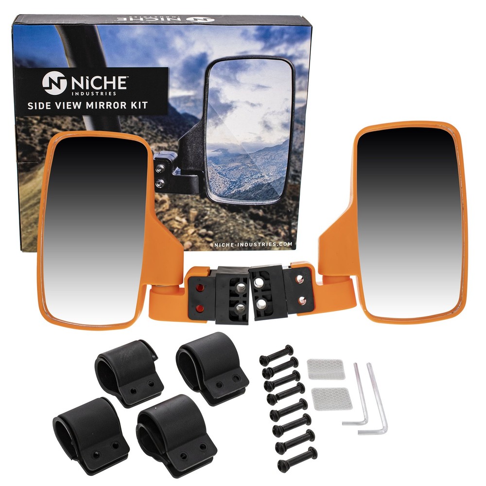 NICHE UTV Side View Mirror Set for Can-Am Maverick X3 Defender Commander Orange