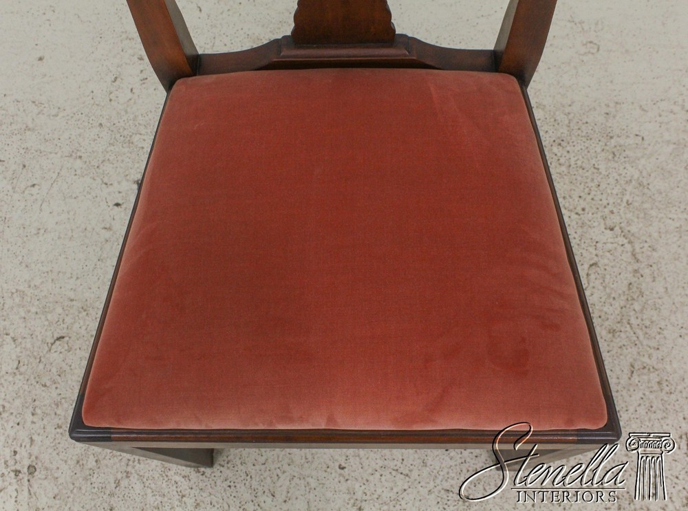 58251: Pair Benchmade Hand Crafted Cherry Chippendale Side Chairs