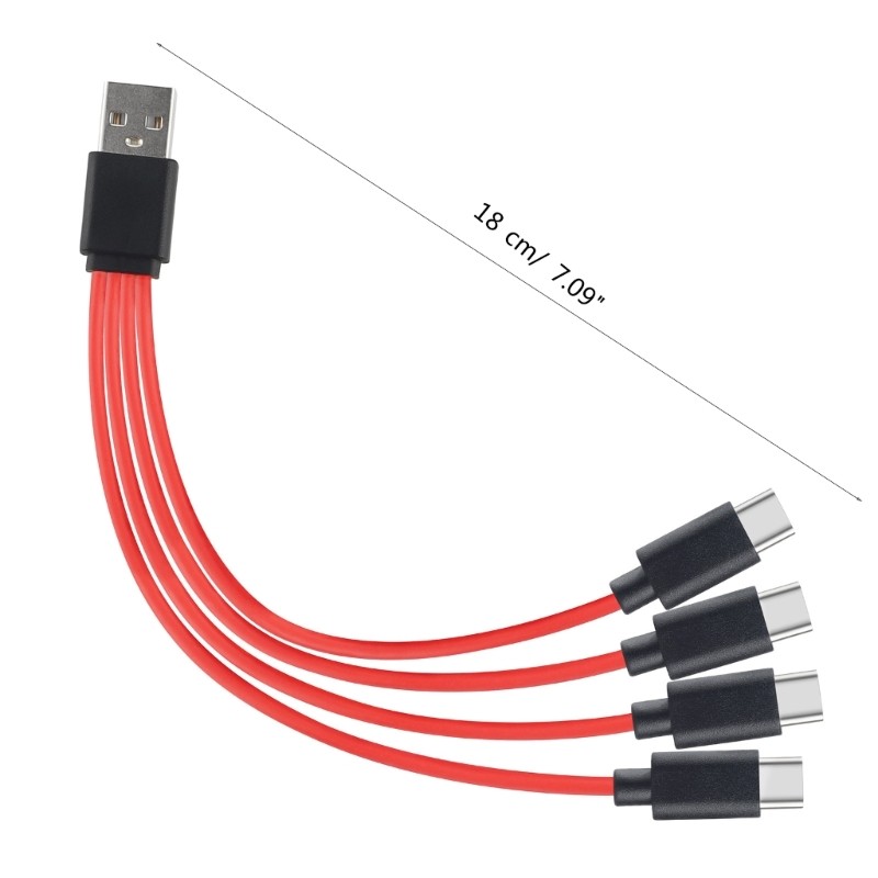 Laptop 4 in 1 Convert Wire to USB A Plug TYPE C Splitter Multiple Charging Cable