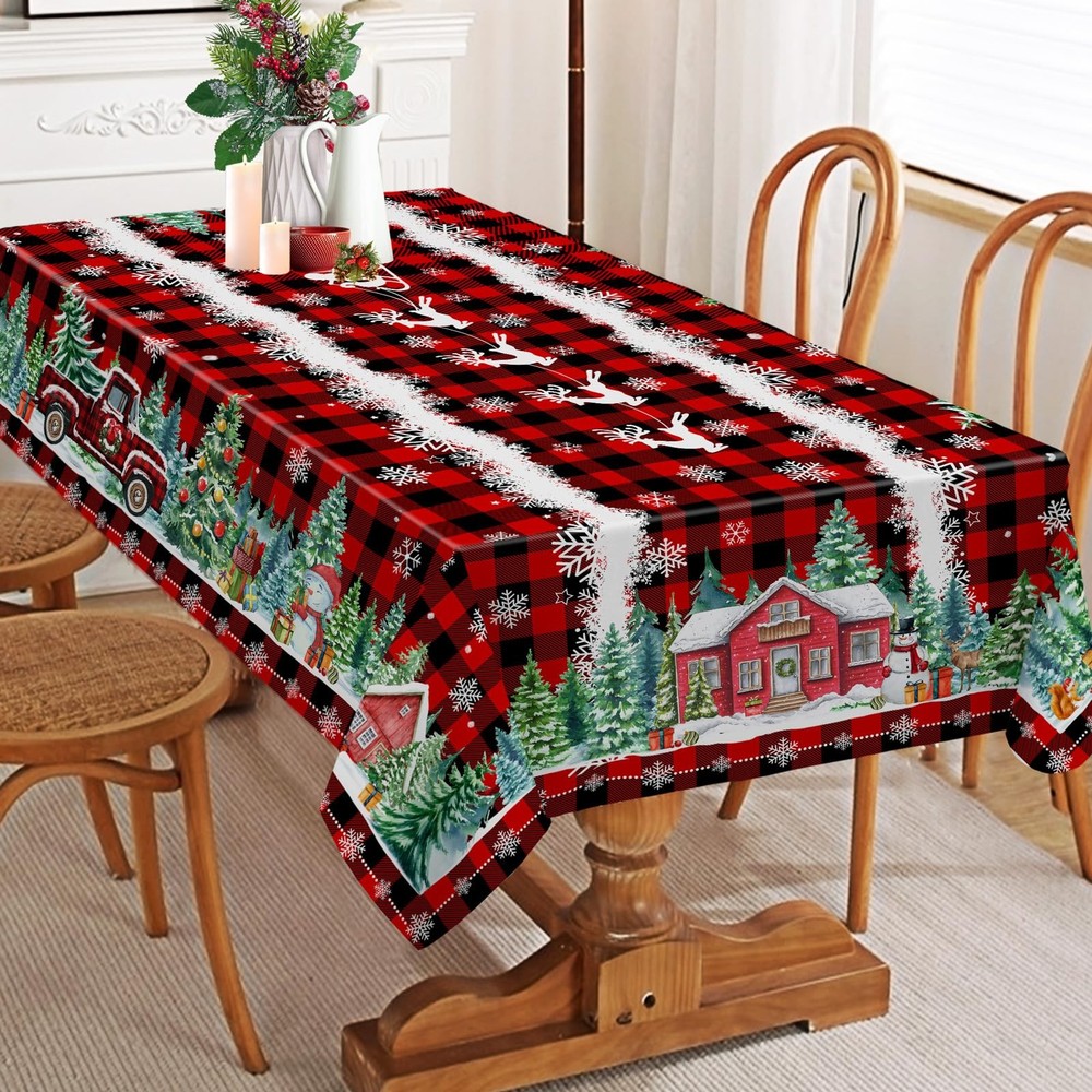 cusugbaso Christmas Tablecloth 60x84 84" x 60" (Rectangular), Truck
