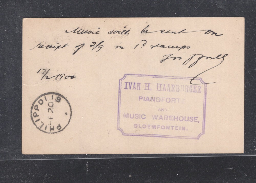 Orange Free State postal card , local use