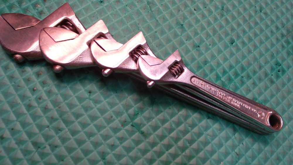 4 PCS. "DIAMALLOY" U.S.A. ADJUSTABLE END WRENCHES