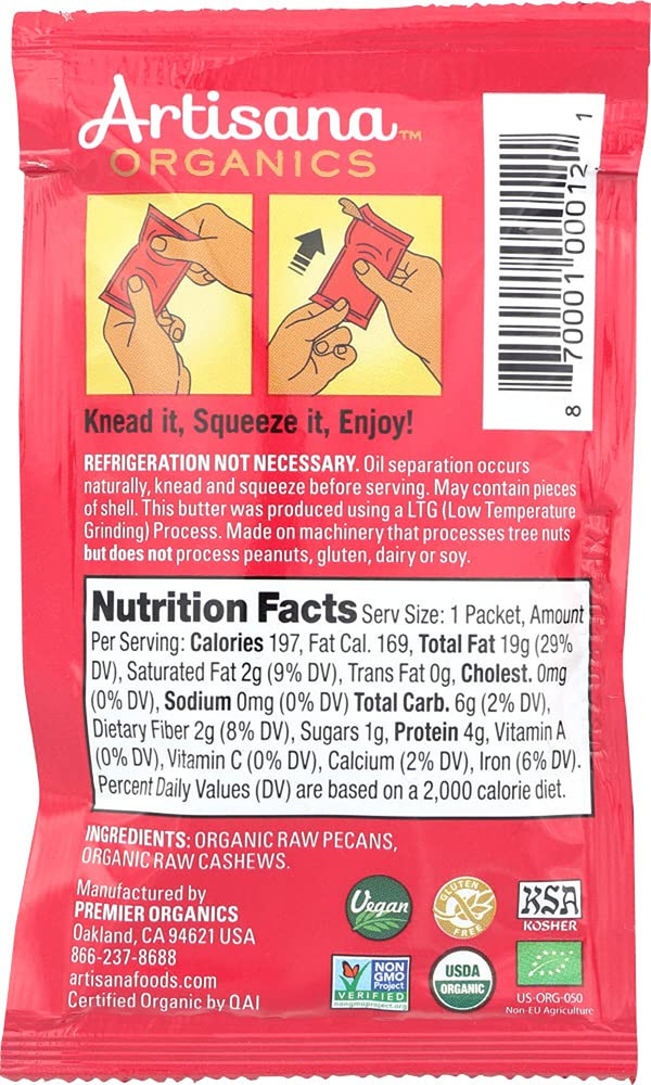 Pecan Raw Squeeze Pack, 1.06 Oz