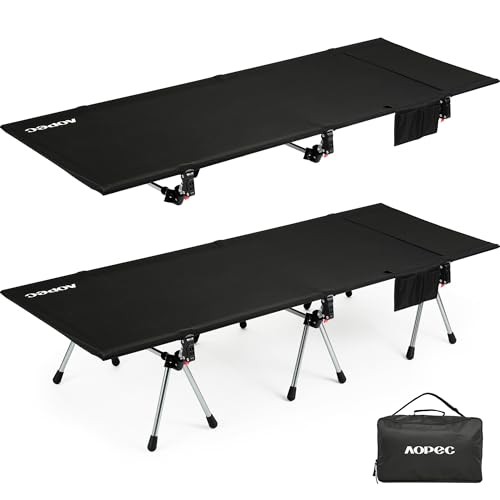 Camping Cot, Heavy Duty 330lbs Capacity, Adjustable Height with Leg 75"