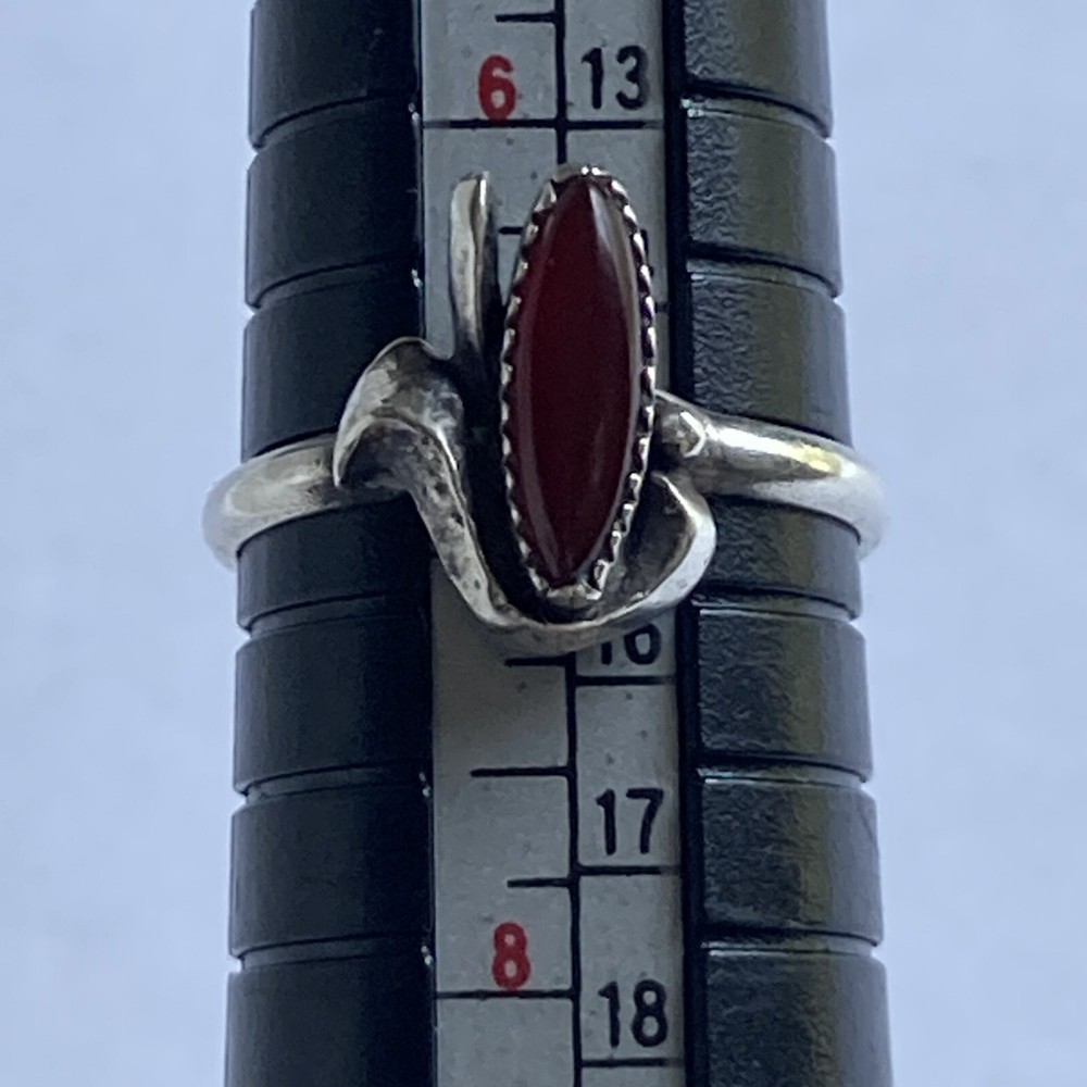 Ring sterling carnelian ring Native American Corn Motif 7