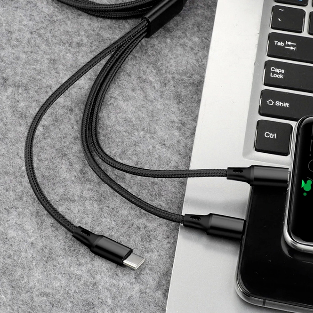3 in 1 Fast USB Charging Cable Universal Multi Function Cell Phone Charger Cord