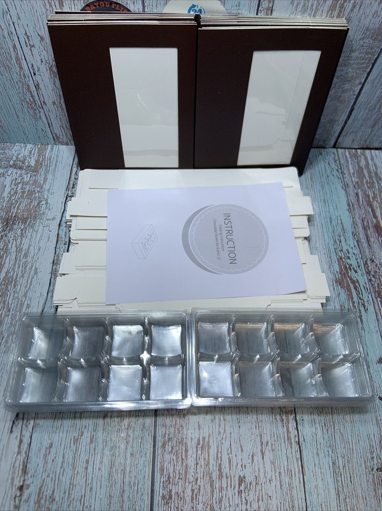 20 Truffle Box, Chocolate Box Packaging, Candy Boxes with 8-Piece Plastics Tray