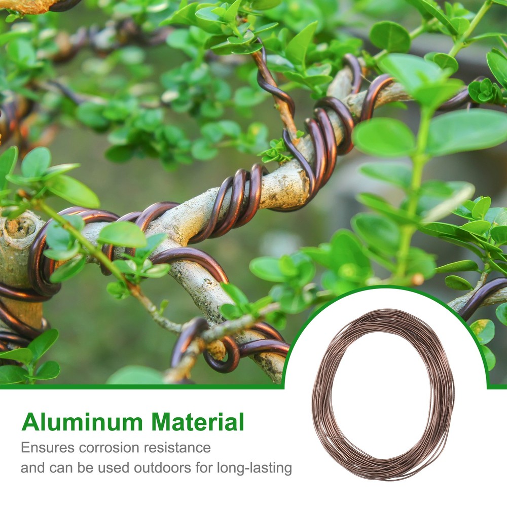 Bonsai Wire Anodized Aluminum Training Wire 1mm 33ft Brown