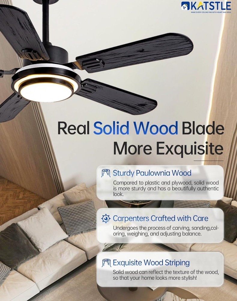 KATSTLE 42 inch Black Ceiling