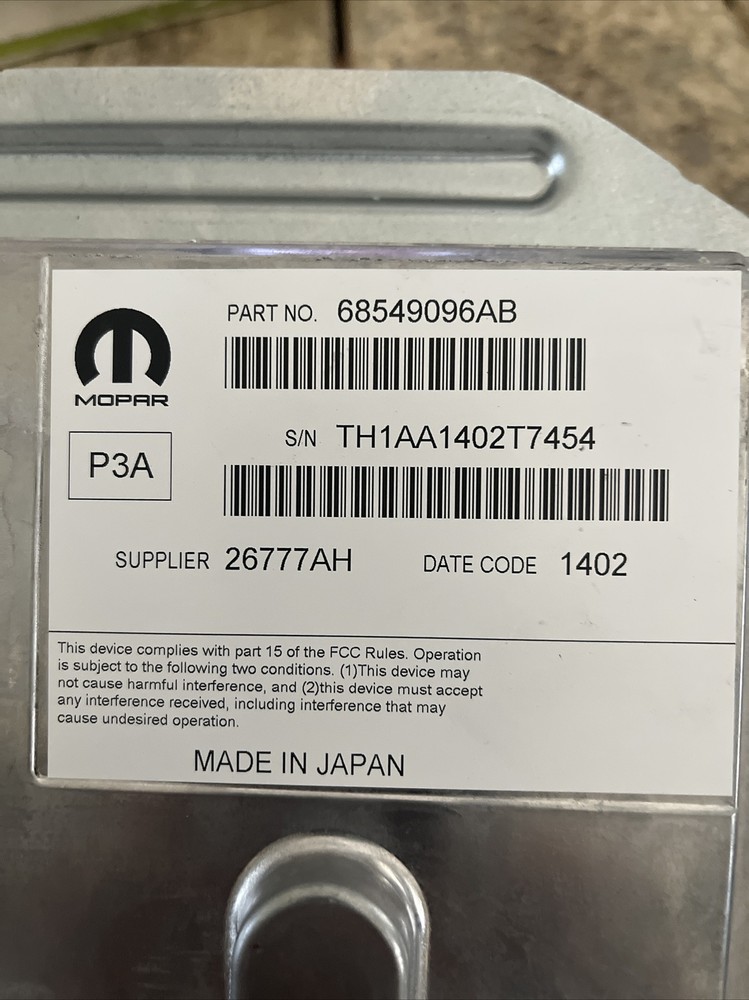 22 GRAND CHEROKEE AMPLIFIER ID 68549096AB