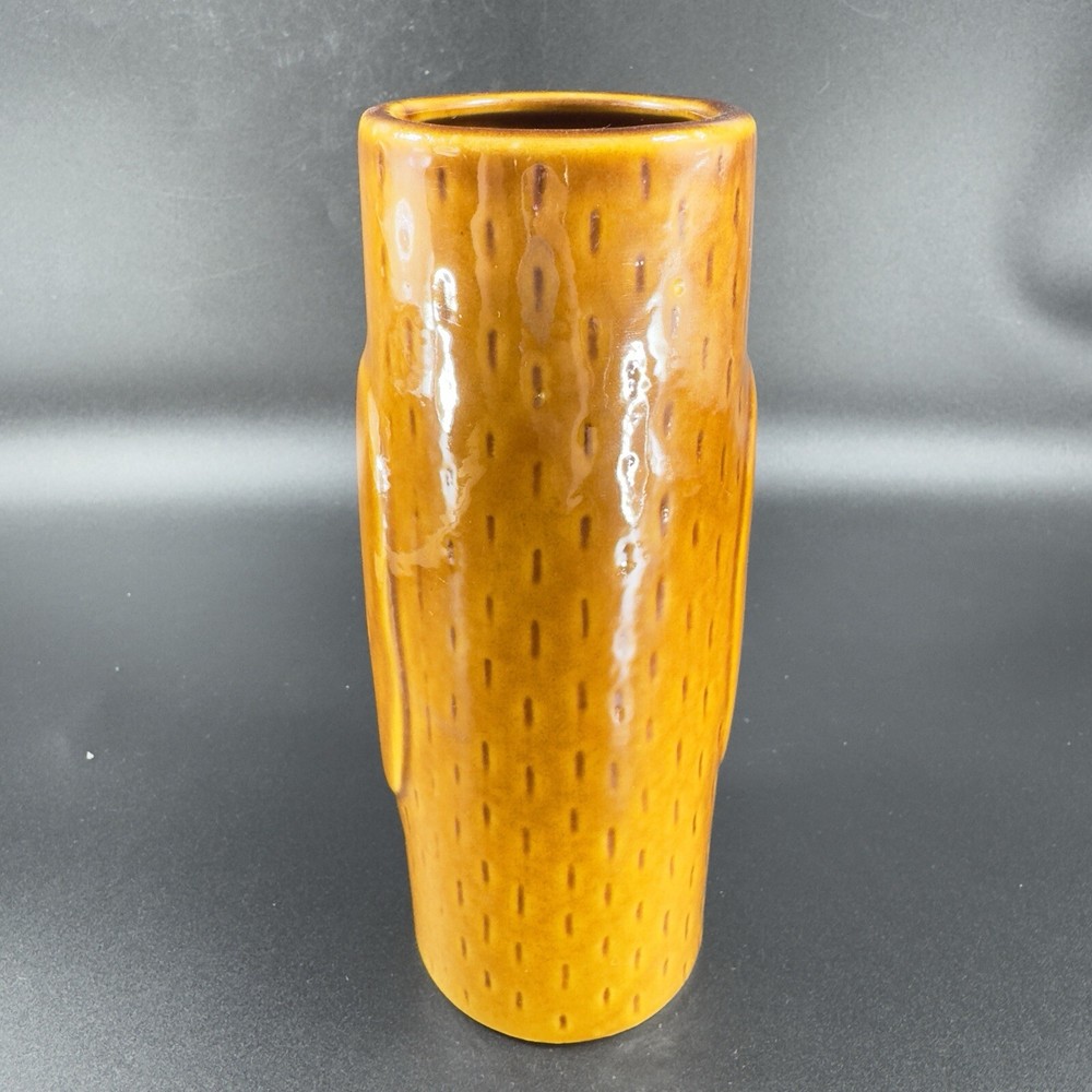 Tiki Mug Cup Tall Ceramic Barware Cup Brown Glazed Drinking Cup Whimsical Decor